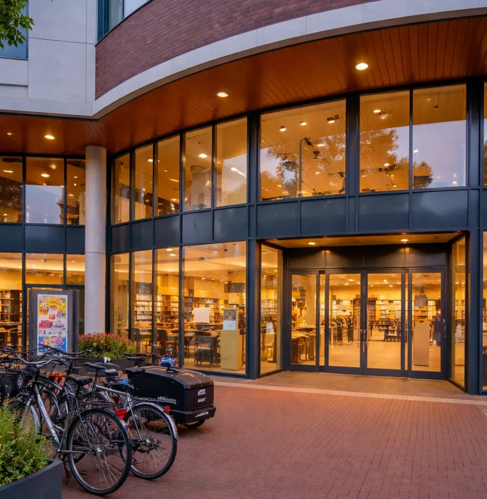 Realistische foto van een bibliotheek in Houten, zonder tekst in beeld.